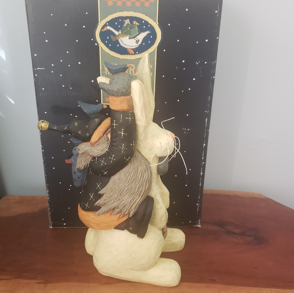 Vintage WILLIRAYE STUDIO Santa Riding Giant Rabbit NIB Williraye Studio - Picture 13 of 13